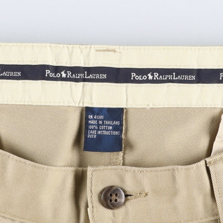 Ralph Lauren POLO RALPH LAUREN Two-pleat chino pants for men, size W33 cotton Beige type Vintage Second Hand