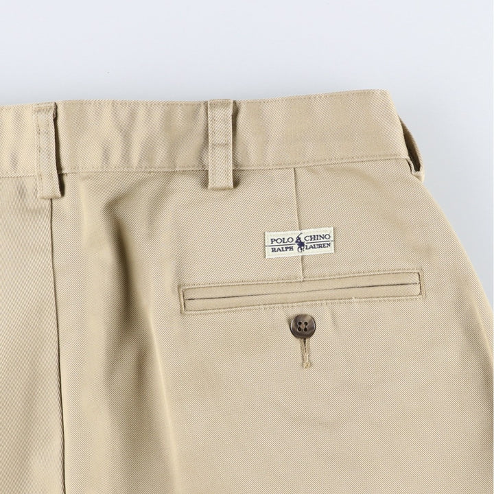 Ralph Lauren POLO RALPH LAUREN Two-pleat chino pants for men, size W33 cotton Beige type Vintage Second Hand