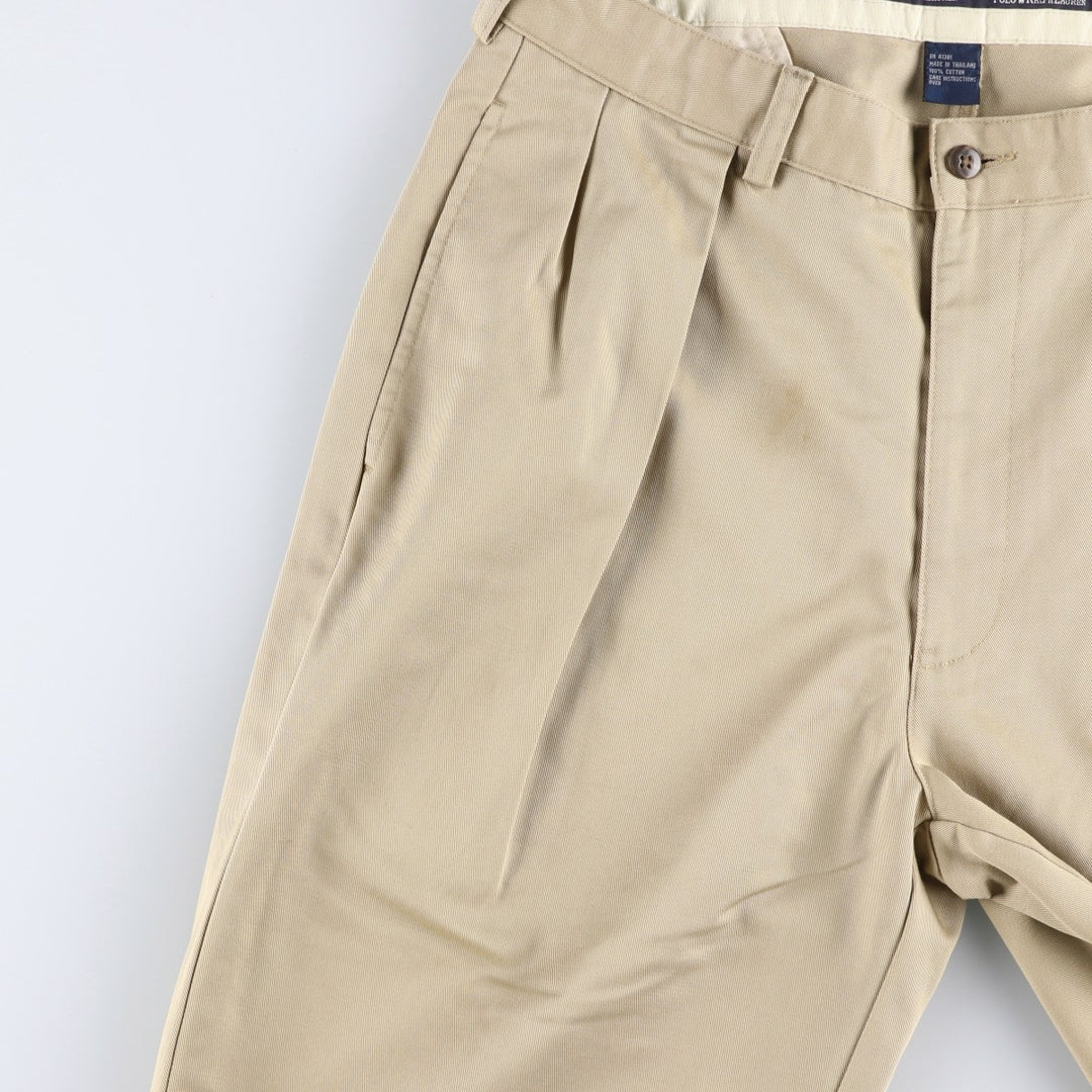 Ralph Lauren POLO RALPH LAUREN Two-pleat chino pants for men, size W33 cotton Beige type Vintage Second Hand