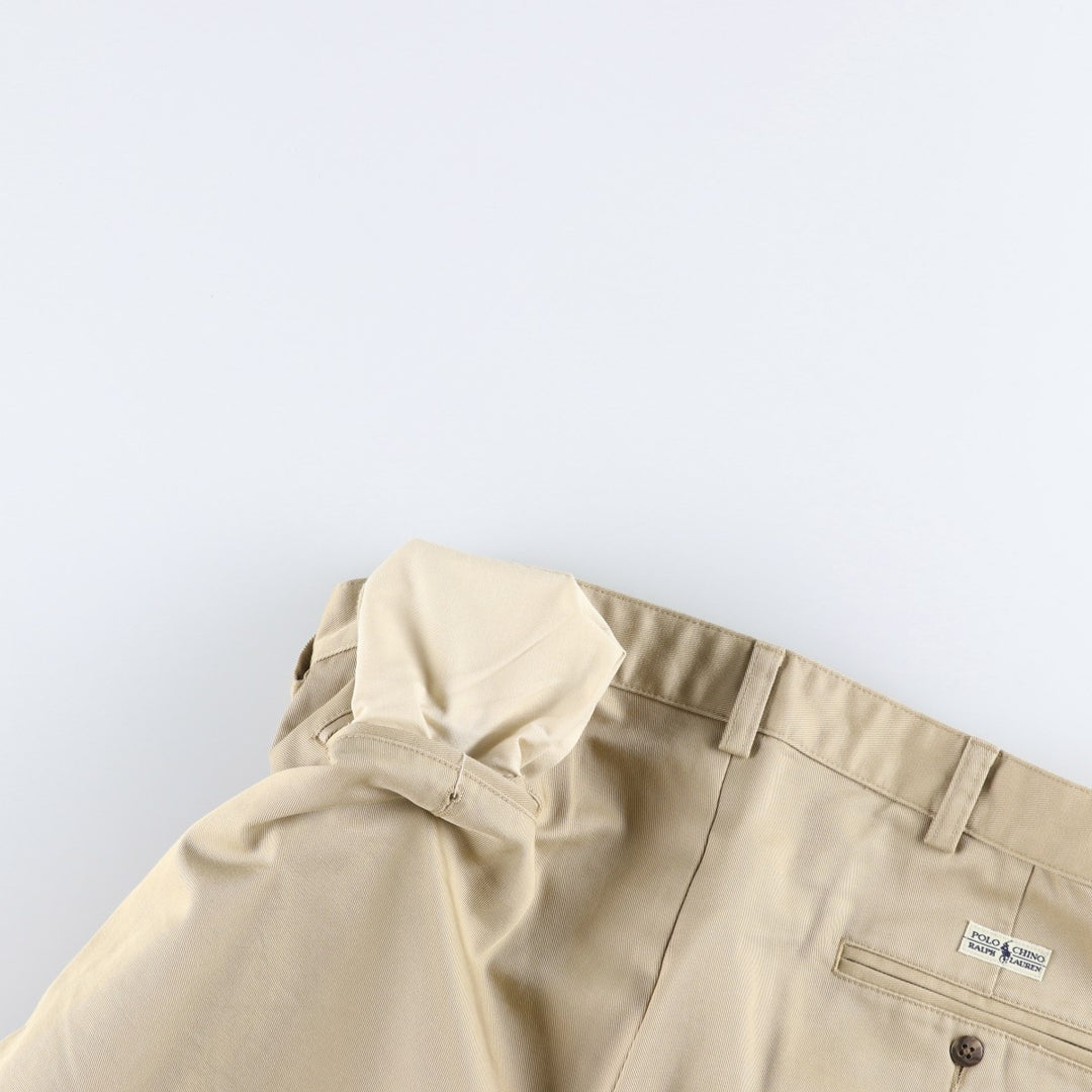 Ralph Lauren POLO RALPH LAUREN Two-pleat chino pants for men, size W33 cotton Beige type Vintage Second Hand