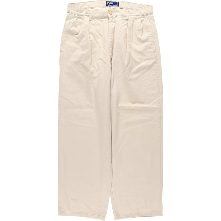 Ralph Lauren POLO by Ralph Lauren Two-pleat Chino Pants, Made in Canada, Men's, Size W32 cotton Beige type Vintage Second Hand