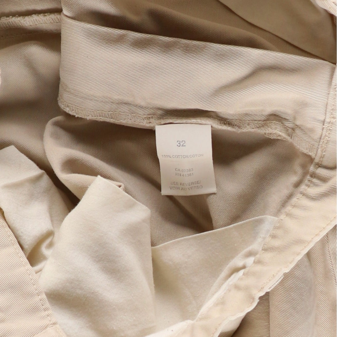 Ralph Lauren POLO by Ralph Lauren Two-pleat Chino Pants, Made in Canada, Men's, Size W32 cotton Beige type Vintage Second Hand