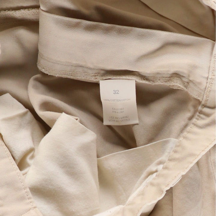 Ralph Lauren POLO by Ralph Lauren Two-pleat Chino Pants, Made in Canada, Men's, Size W32 cotton Beige type Vintage Second Hand