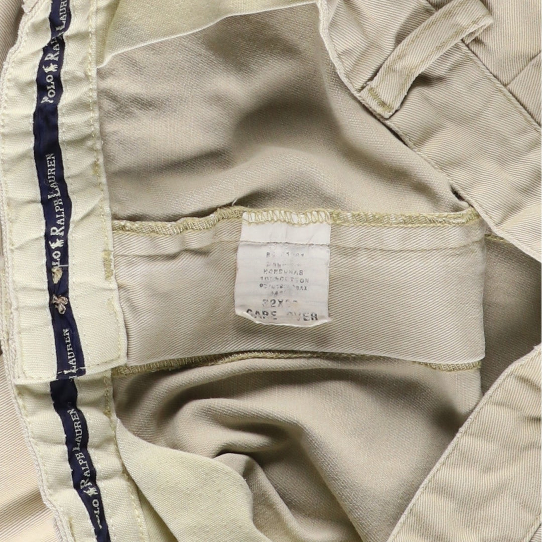 Ralph Lauren POLO RALPH LAUREN Two-pleat Chino Pants for Men, Size W32 cotton Beige type Vintage Second Hand
