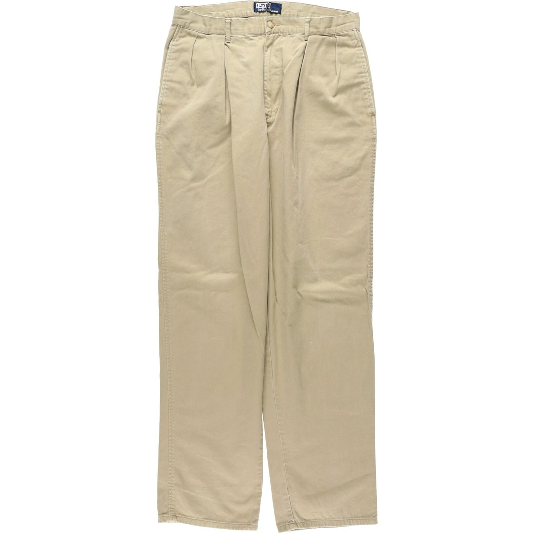 Ralph Lauren POLO by Ralph Lauren Two-pleat Chino Pants for Men, W31 equivalent cotton Beige type Vintage Second Hand