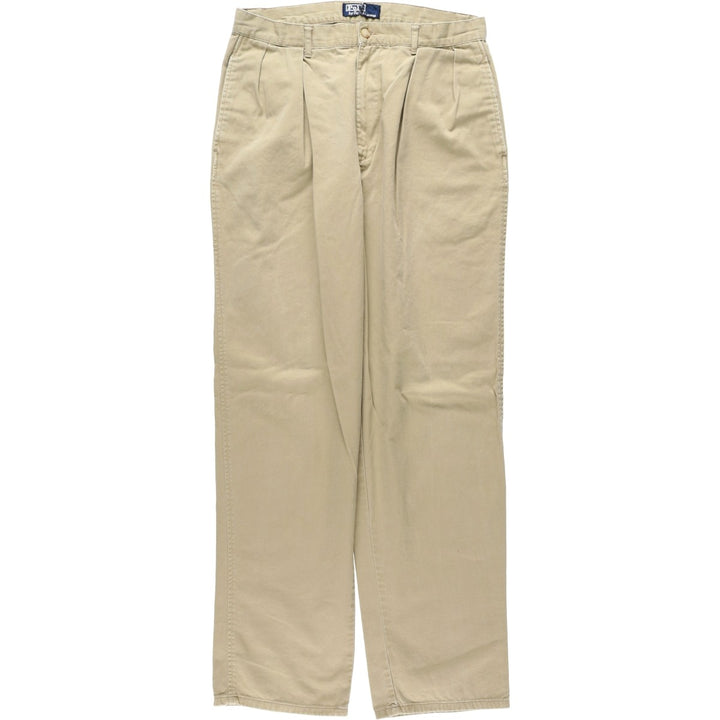 Ralph Lauren POLO by Ralph Lauren Two-pleat Chino Pants for Men, W31 equivalent cotton Beige type Vintage Second Hand