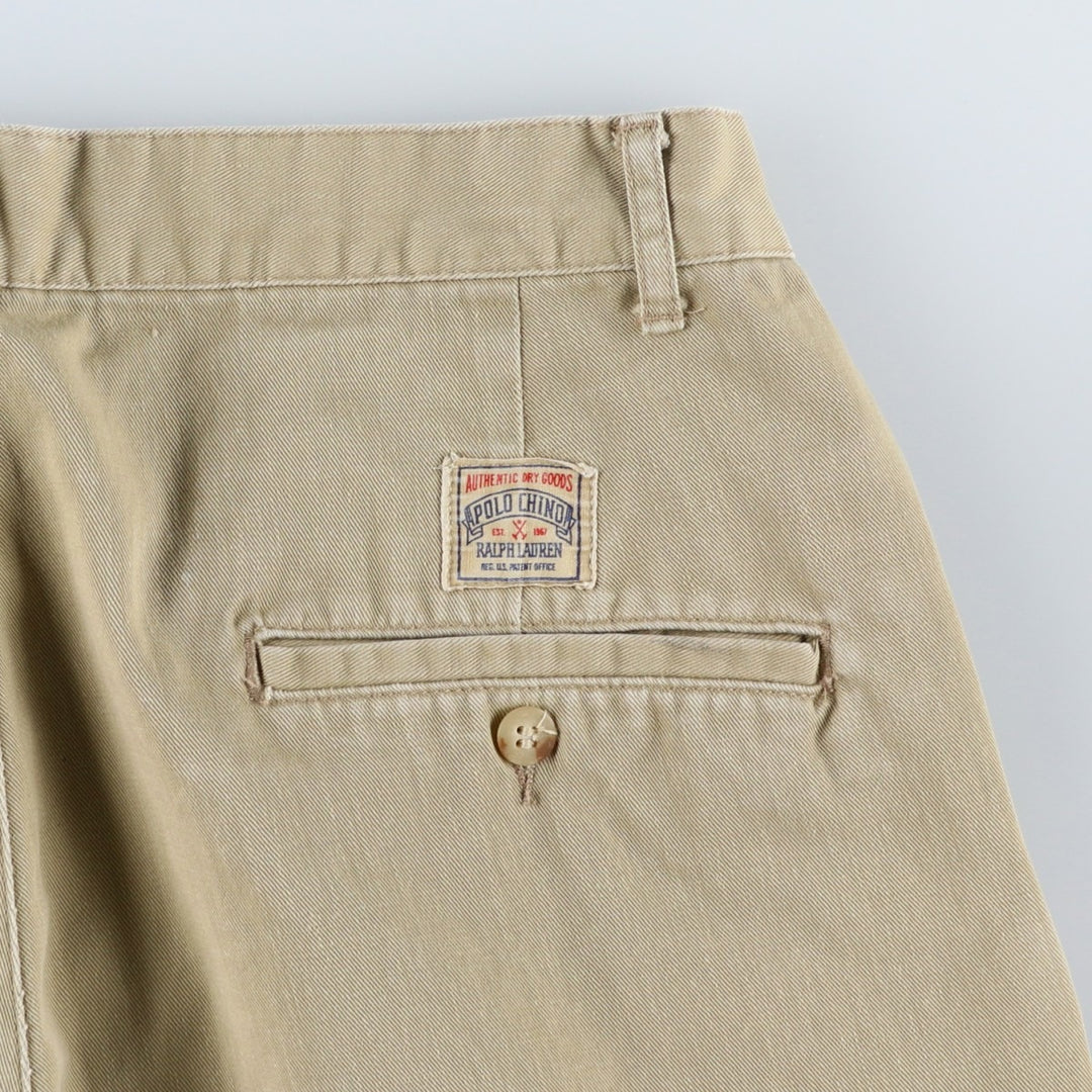 Ralph Lauren POLO by Ralph Lauren Two-pleat Chino Pants for Men, W31 equivalent cotton Beige type Vintage Second Hand