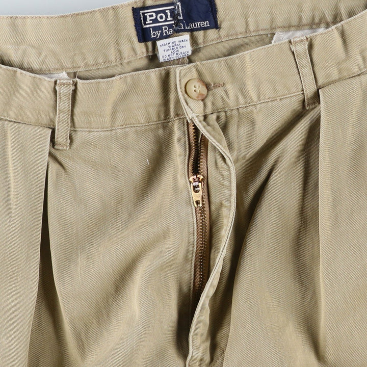 Ralph Lauren POLO by Ralph Lauren Two-pleat Chino Pants for Men, W31 equivalent cotton Beige type Vintage Second Hand