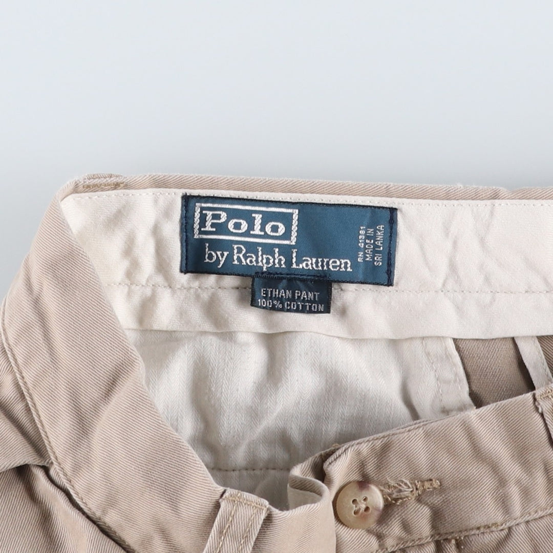 Ralph Lauren POLO by Ralph Lauren ETHAN PANT Two-pleat Chino Pants Men's W30 equivalent cotton Beige type Vintage Second Hand