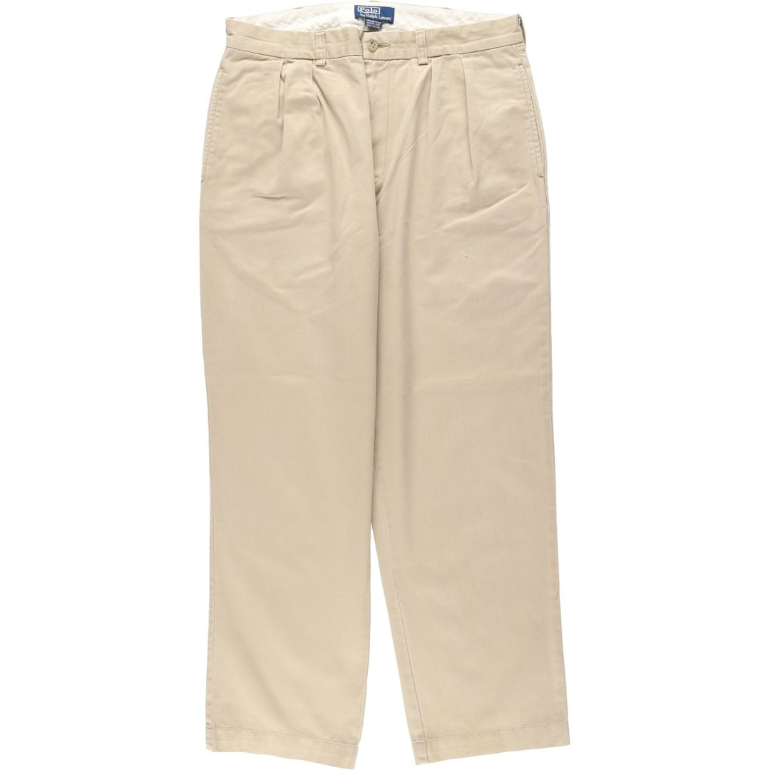 Ralph Lauren POLO by Ralph Lauren FORWARD PLEAT KEATING PANT Two-pleat Chino Pants Men's W34 equivalent cotton Beige type Vintage Second Hand