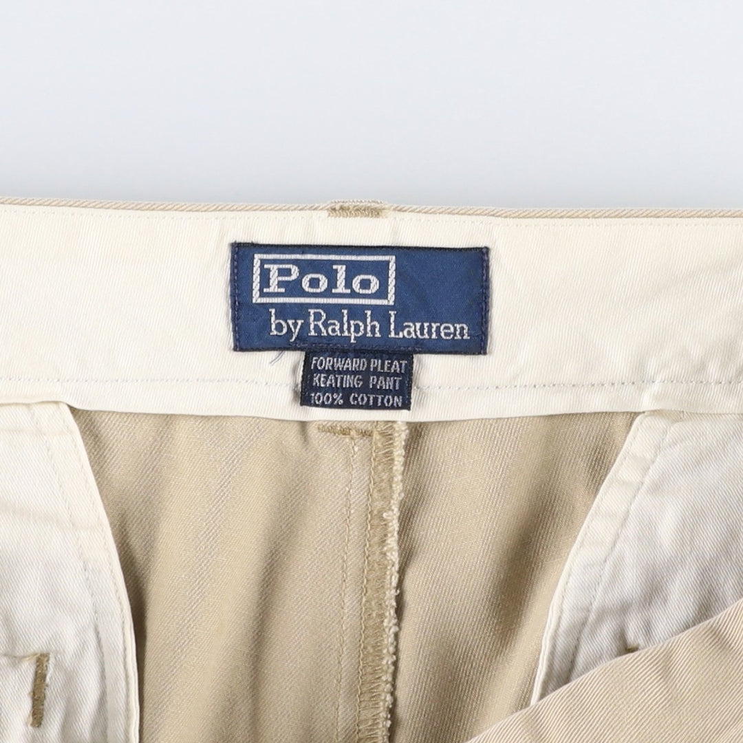 Ralph Lauren POLO by Ralph Lauren FORWARD PLEAT KEATING PANT Two-pleat Chino Pants Men's W34 equivalent cotton Beige type Vintage Second Hand