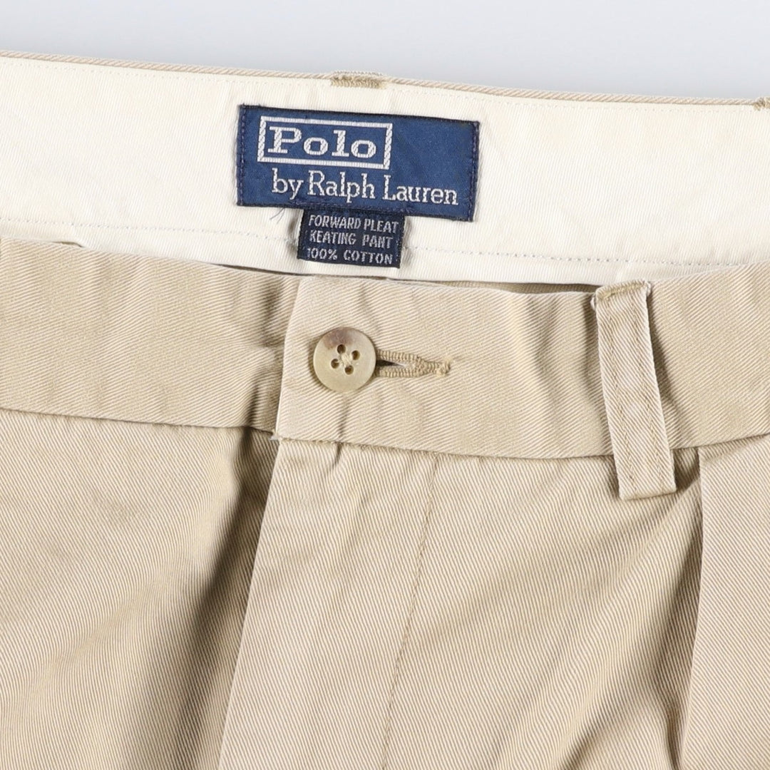 Ralph Lauren POLO by Ralph Lauren FORWARD PLEAT KEATING PANT Two-pleat Chino Pants Men's W34 equivalent cotton Beige type Vintage Second Hand