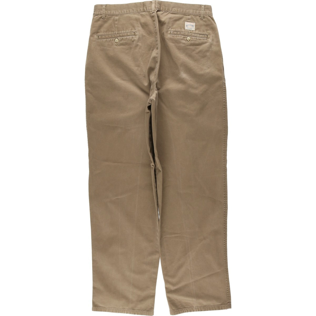 Ralph Lauren POLO by Ralph Lauren Two-pleat Chino Pants for Men, W34 equivalent cotton brown type Vintage Second Hand