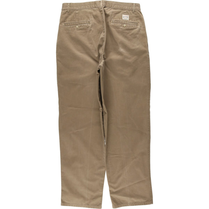 Ralph Lauren POLO by Ralph Lauren Two-pleat Chino Pants for Men, W34 equivalent cotton brown type Vintage Second Hand