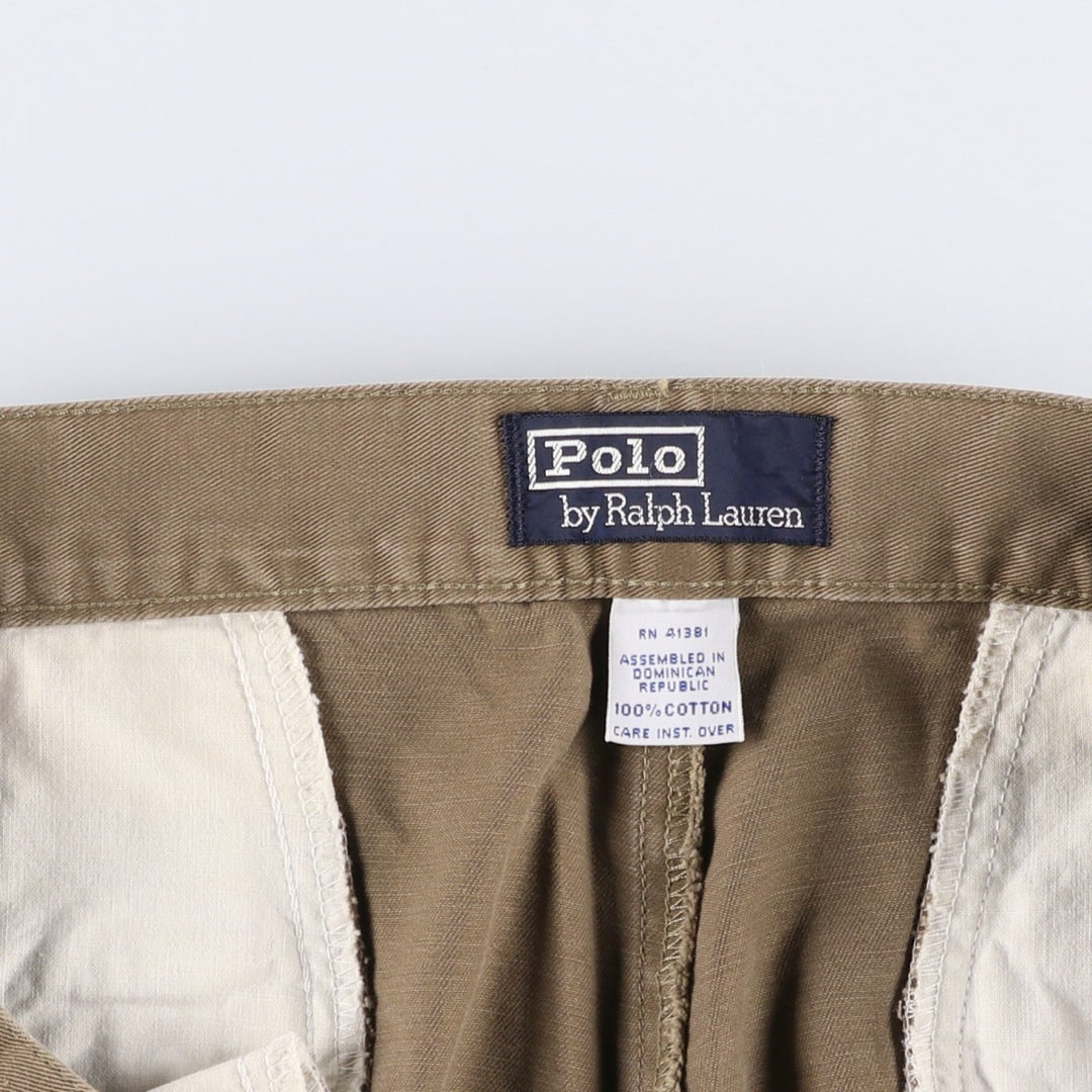 Ralph Lauren POLO by Ralph Lauren Two-pleat Chino Pants for Men, W34 equivalent cotton brown type Vintage Second Hand