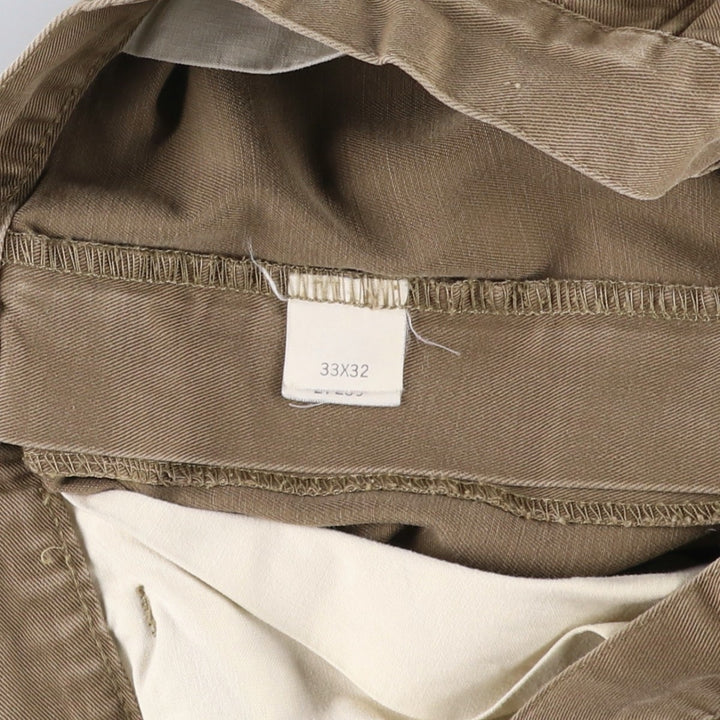Ralph Lauren POLO by Ralph Lauren Two-pleat Chino Pants for Men, W34 equivalent cotton brown type Vintage Second Hand