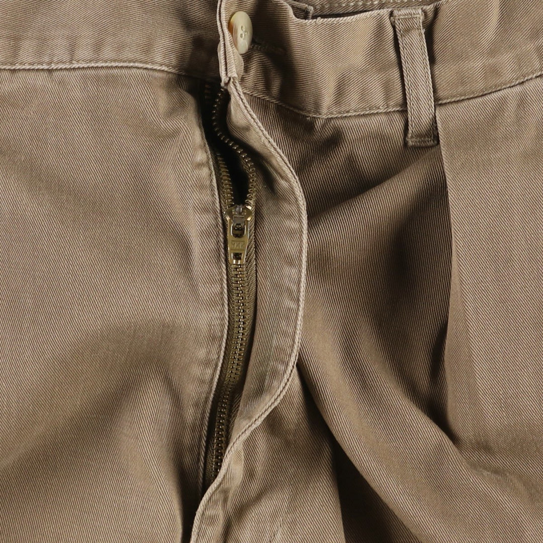 Ralph Lauren POLO by Ralph Lauren Two-pleat Chino Pants for Men, W34 equivalent cotton brown type Vintage Second Hand