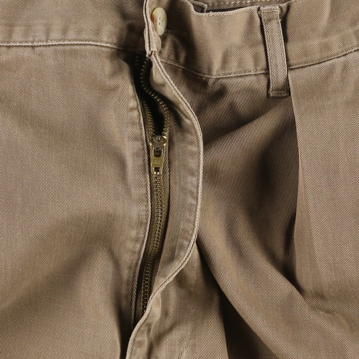 Ralph Lauren POLO by Ralph Lauren Two-pleat Chino Pants for Men, W34 equivalent cotton brown type Vintage Second Hand
