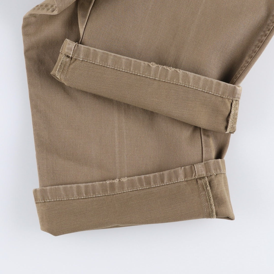Ralph Lauren POLO by Ralph Lauren Two-pleat Chino Pants for Men, W34 equivalent cotton brown type Vintage Second Hand