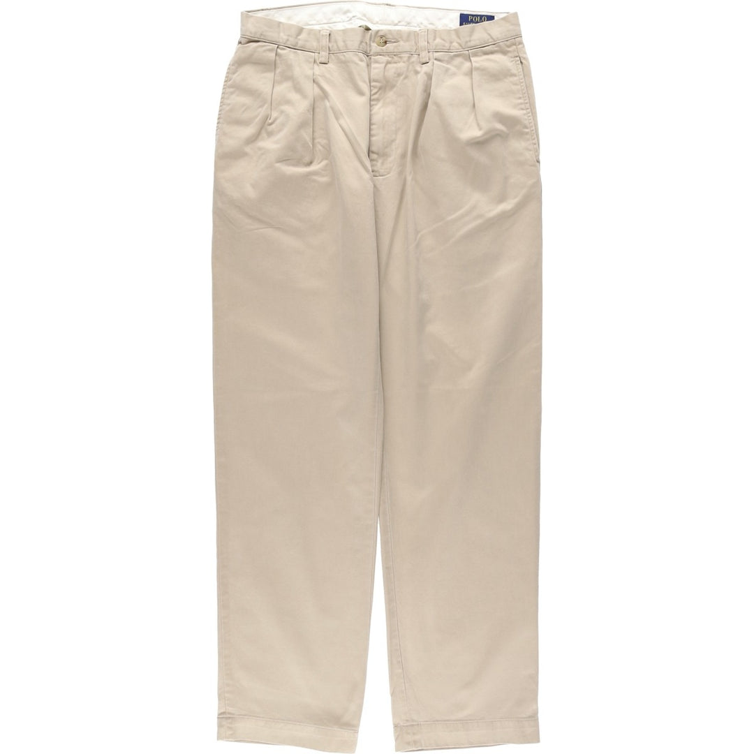 Ralph Lauren POLO RALPH LAUREN CLASSIC FIT Two-Pleat Chino Pants, Men's Size W34 (approx.) cotton Beige type Vintage Second Hand