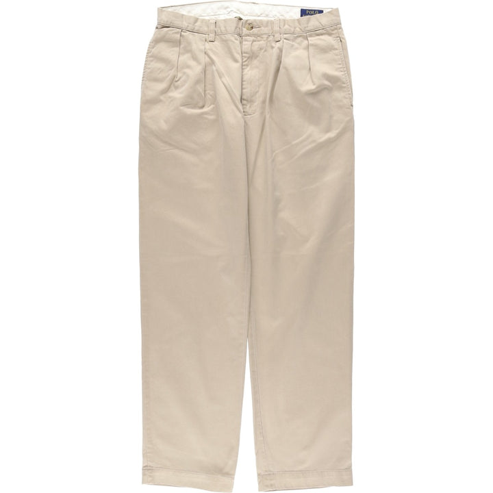 Ralph Lauren POLO RALPH LAUREN CLASSIC FIT Two-Pleat Chino Pants, Men's Size W34 (approx.) cotton Beige type Vintage Second Hand