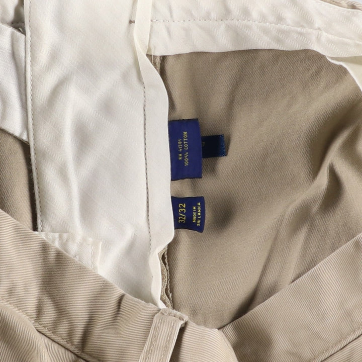 Ralph Lauren POLO RALPH LAUREN CLASSIC FIT Two-Pleat Chino Pants, Men's Size W34 (approx.) cotton Beige type Vintage Second Hand
