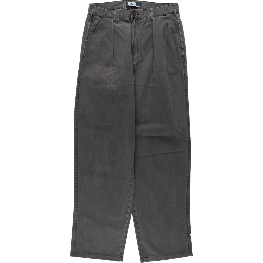 Ralph Lauren POLO by Ralph Lauren Two-pleat Chino Pants for Men, W30 equivalent cotton black type Vintage Second Hand