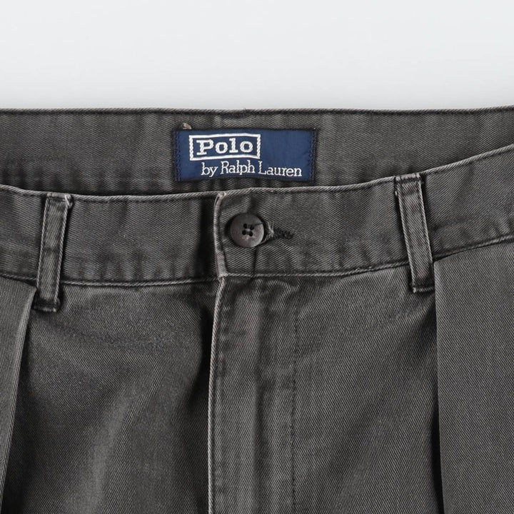 Ralph Lauren POLO by Ralph Lauren Two-pleat Chino Pants for Men, W30 equivalent cotton black type Vintage Second Hand