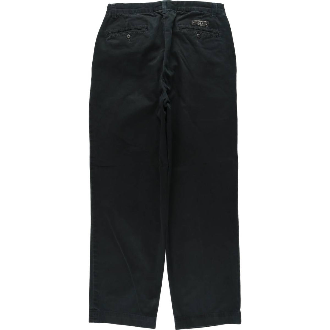 Ralph Lauren POLO by Ralph Lauren ANDREW PANT Two-pleat chino pants for men, W30 equivalent cotton black type Vintage Second Hand