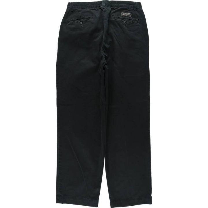 Ralph Lauren POLO by Ralph Lauren ANDREW PANT Two-pleat chino pants for men, W30 equivalent cotton black type Vintage Second Hand