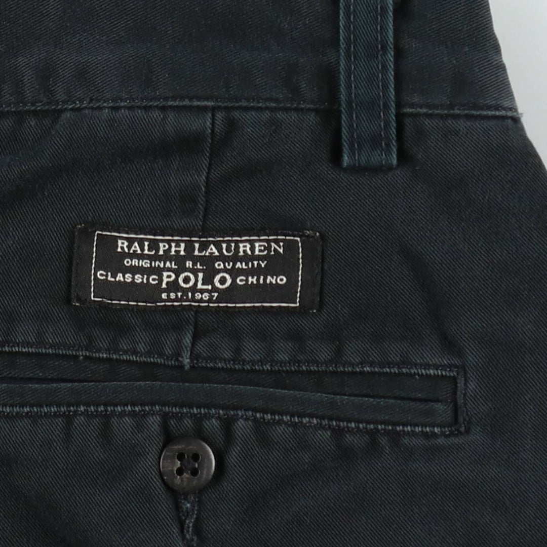 Ralph Lauren POLO by Ralph Lauren ANDREW PANT Two-pleat chino pants for men, W30 equivalent cotton black type Vintage Second Hand