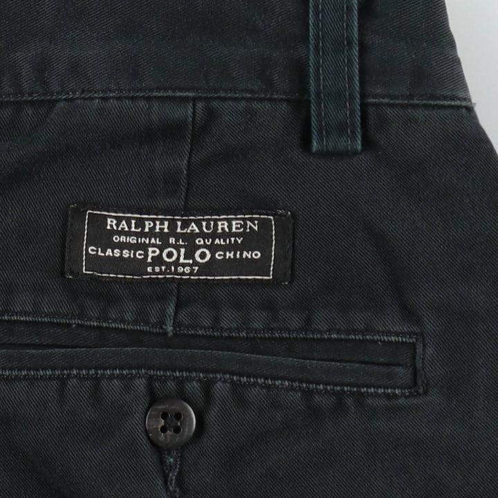 Ralph Lauren POLO by Ralph Lauren ANDREW PANT Two-pleat chino pants for men, W30 equivalent cotton black type Vintage Second Hand