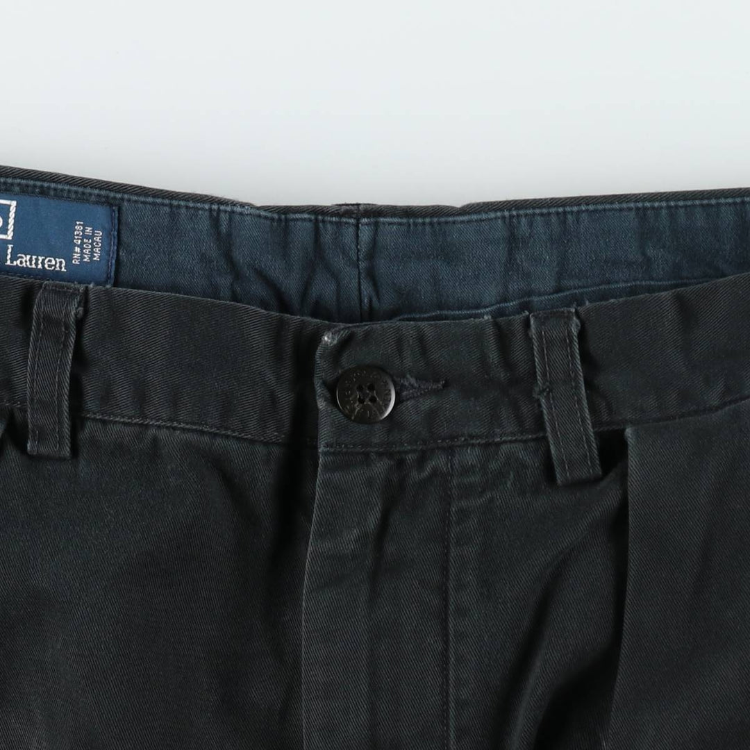 Ralph Lauren POLO by Ralph Lauren ANDREW PANT Two-pleat chino pants for men, W30 equivalent cotton black type Vintage Second Hand