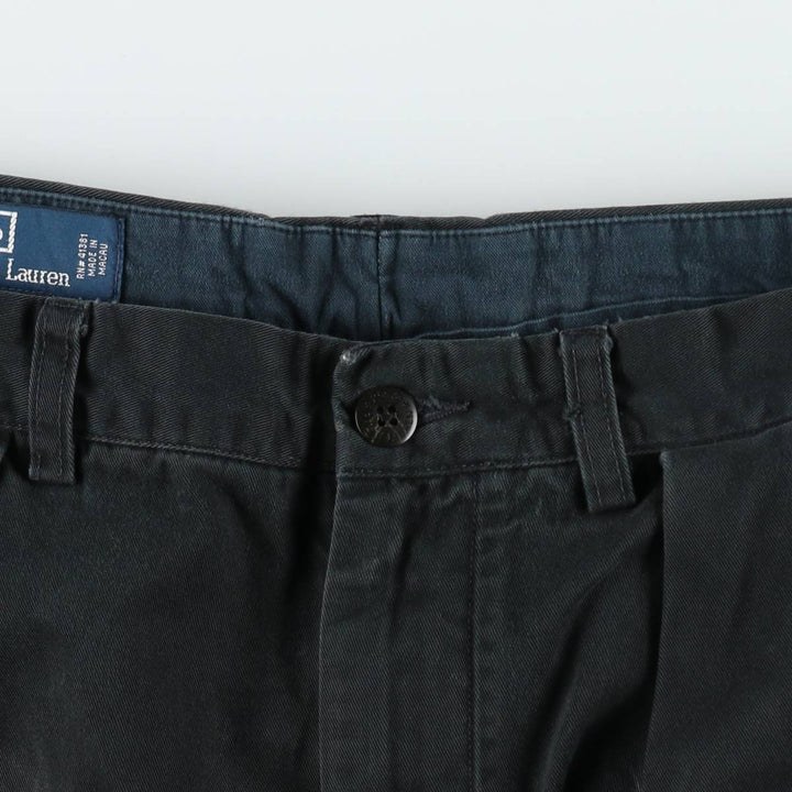 Ralph Lauren POLO by Ralph Lauren ANDREW PANT Two-pleat chino pants for men, W30 equivalent cotton black type Vintage Second Hand