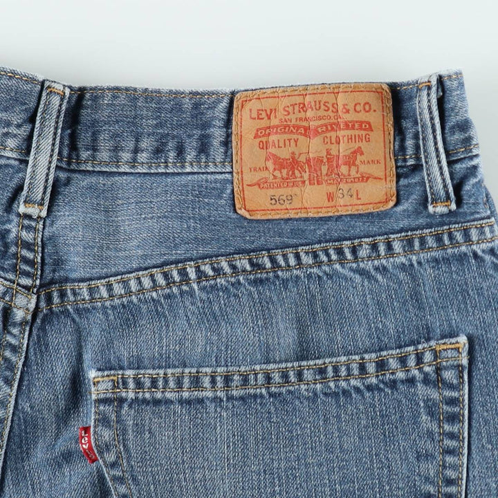 Levi's 569 Loose Straight Denim Shorts, Men's Size 36 cotton blue type Vintage Second Hand