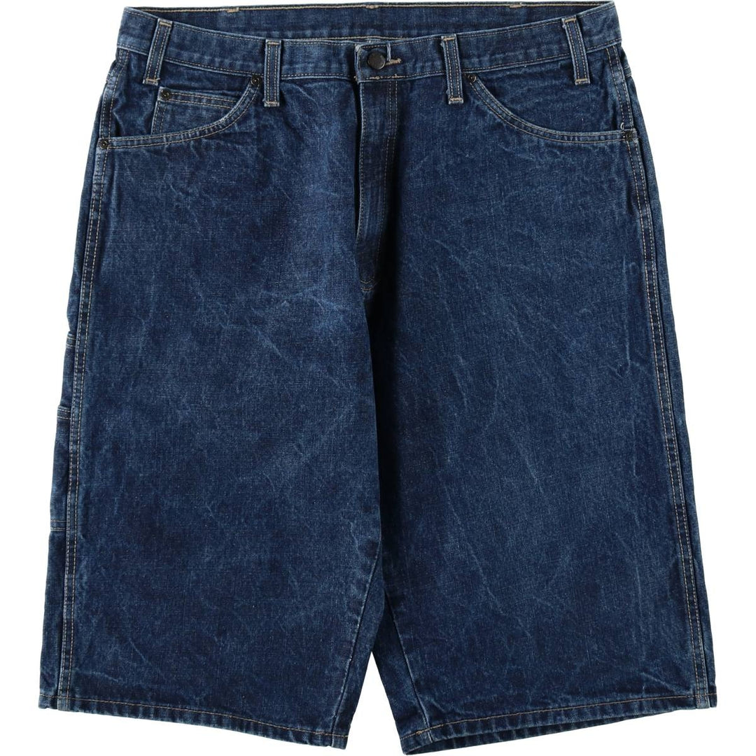 Dickies denim painter shorts, half pants, men's size w37 cotton Navy blue Vintage Second Hand