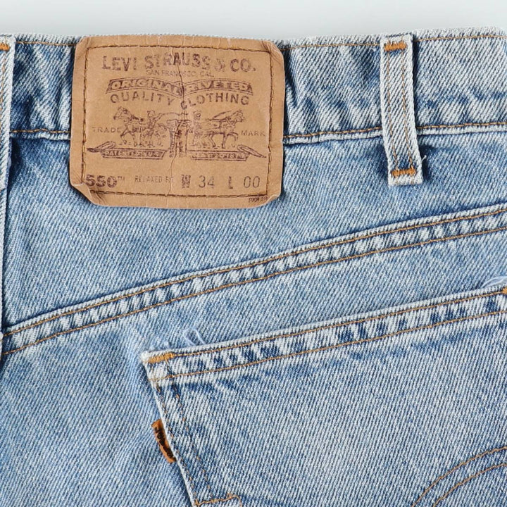 90'S Levi's 550 Relaxed Fit Denim Shorts/Jorts, Men's, Size 34, Vintage cotton blue type Vintage Second Hand