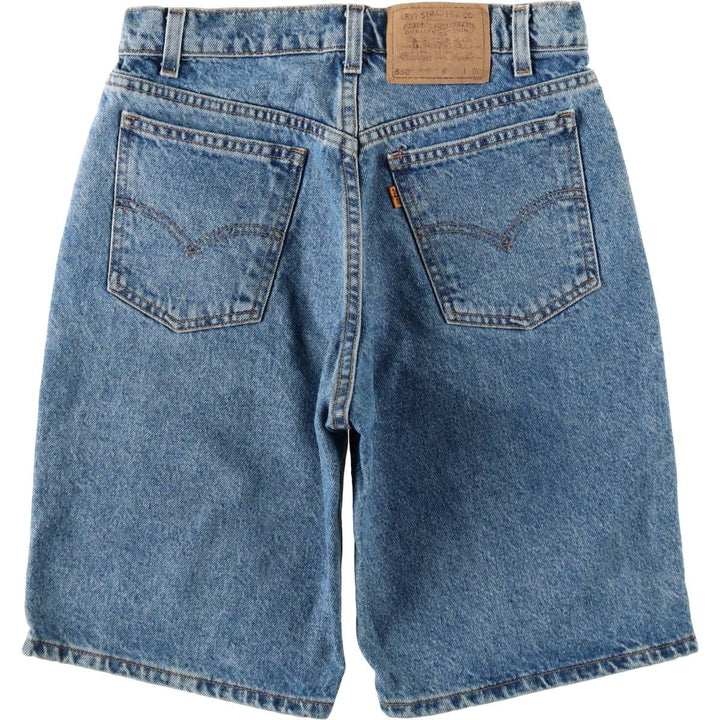 90'S Levi's 550 Relaxed Fit Orange Tab Denim Shorts, Men's W30 (approx.), Vintage cotton blue type Vintage Second Hand