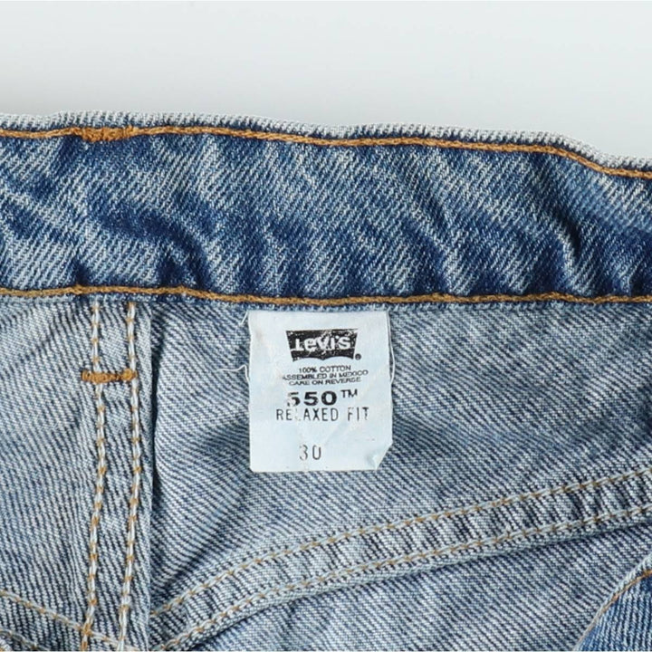 90'S Levi's 550 Relaxed Fit Orange Tab Denim Shorts, Men's W30 (approx.), Vintage cotton blue type Vintage Second Hand
