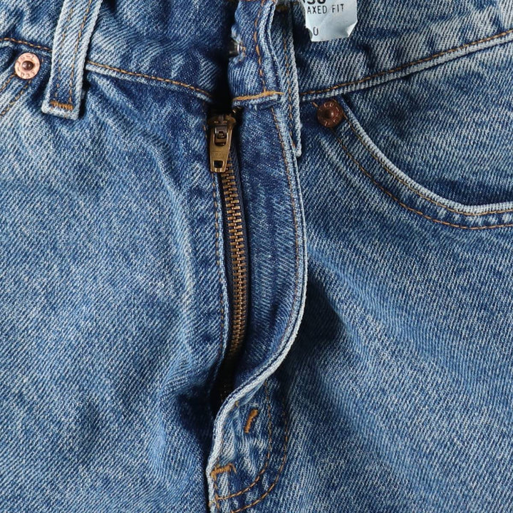 90'S Levi's 550 Relaxed Fit Orange Tab Denim Shorts, Men's W30 (approx.), Vintage cotton blue type Vintage Second Hand