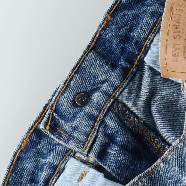 90'S Levi's 550 Relaxed Fit Orange Tab Denim Shorts, Men's W30 (approx.), Vintage cotton blue type Vintage Second Hand