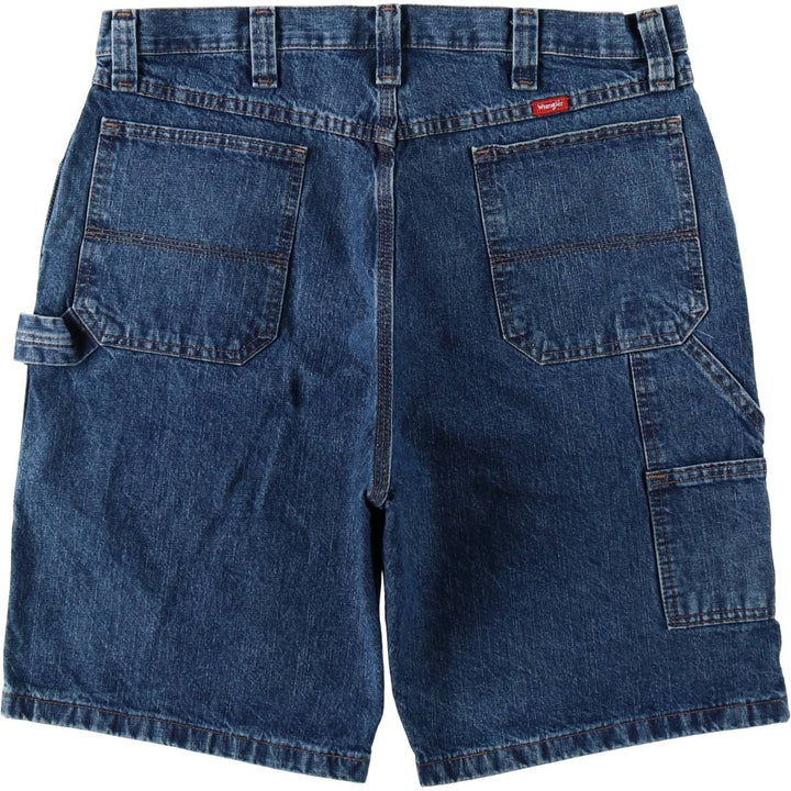 Wrangler denim painter shorts, men's size W36 (approx.) cotton blue type Vintage Second Hand