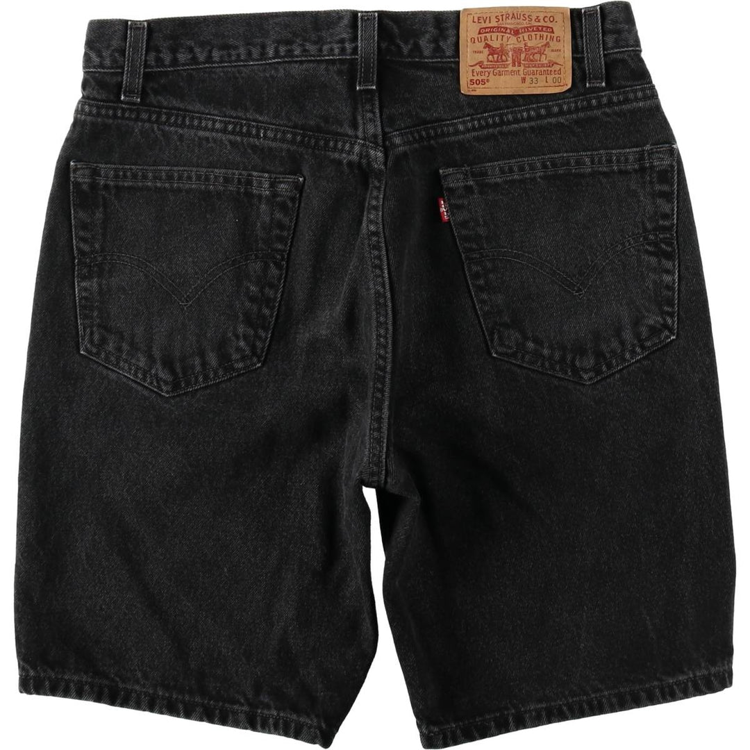 90'S Levi's 505 Regular Fit Black Denim Shorts, Men's Size W33 (approx.), Vintage cotton black type Vintage Second Hand