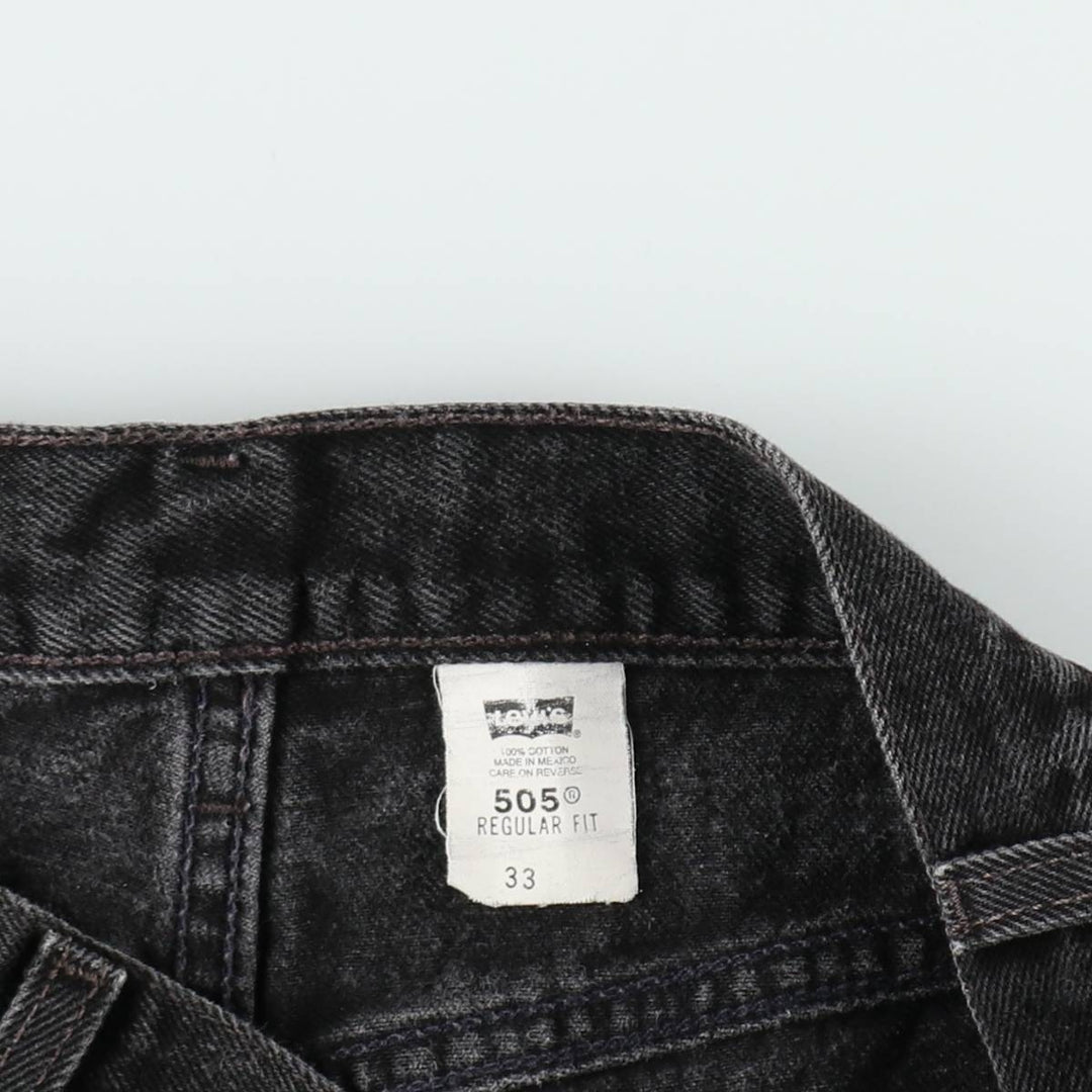 90'S Levi's 505 Regular Fit Black Denim Shorts, Men's Size W33 (approx.), Vintage cotton black type Vintage Second Hand