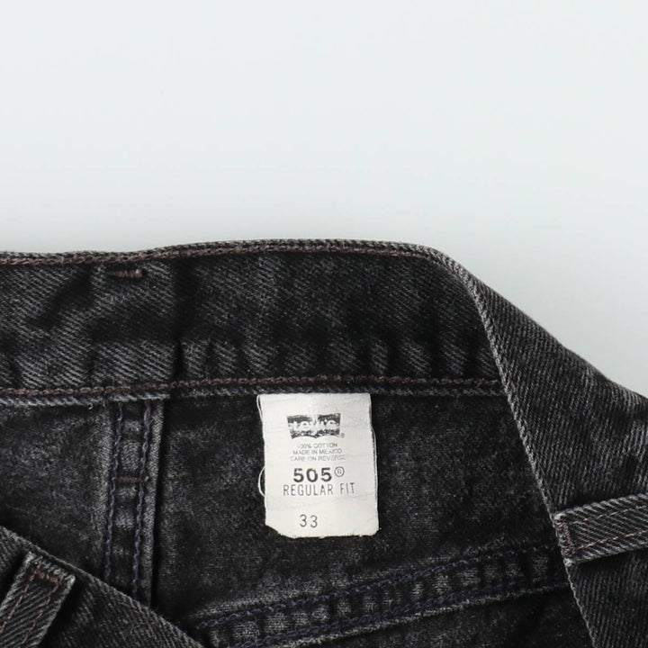 90'S Levi's 505 Regular Fit Black Denim Shorts, Men's Size W33 (approx.), Vintage cotton black type Vintage Second Hand