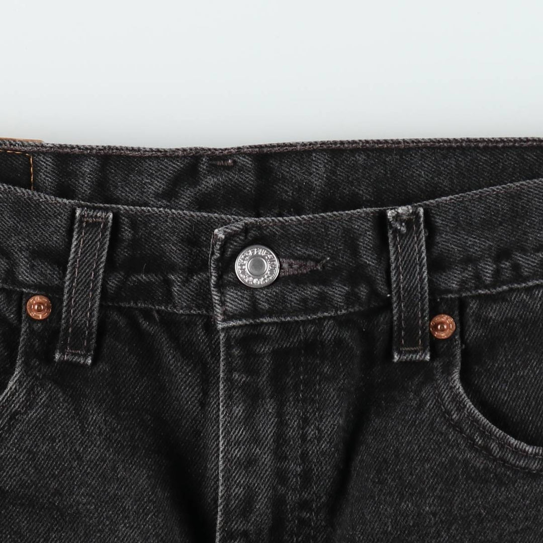 90'S Levi's 505 Regular Fit Black Denim Shorts, Men's Size W33 (approx.), Vintage cotton black type Vintage Second Hand