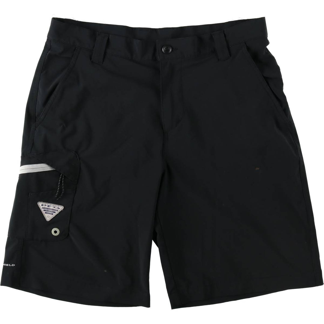 Columbia PFG OMNI-SHADE Fishing Nylon Shorts (Men's W35 equivalent) polyester black type Vintage Second Hand