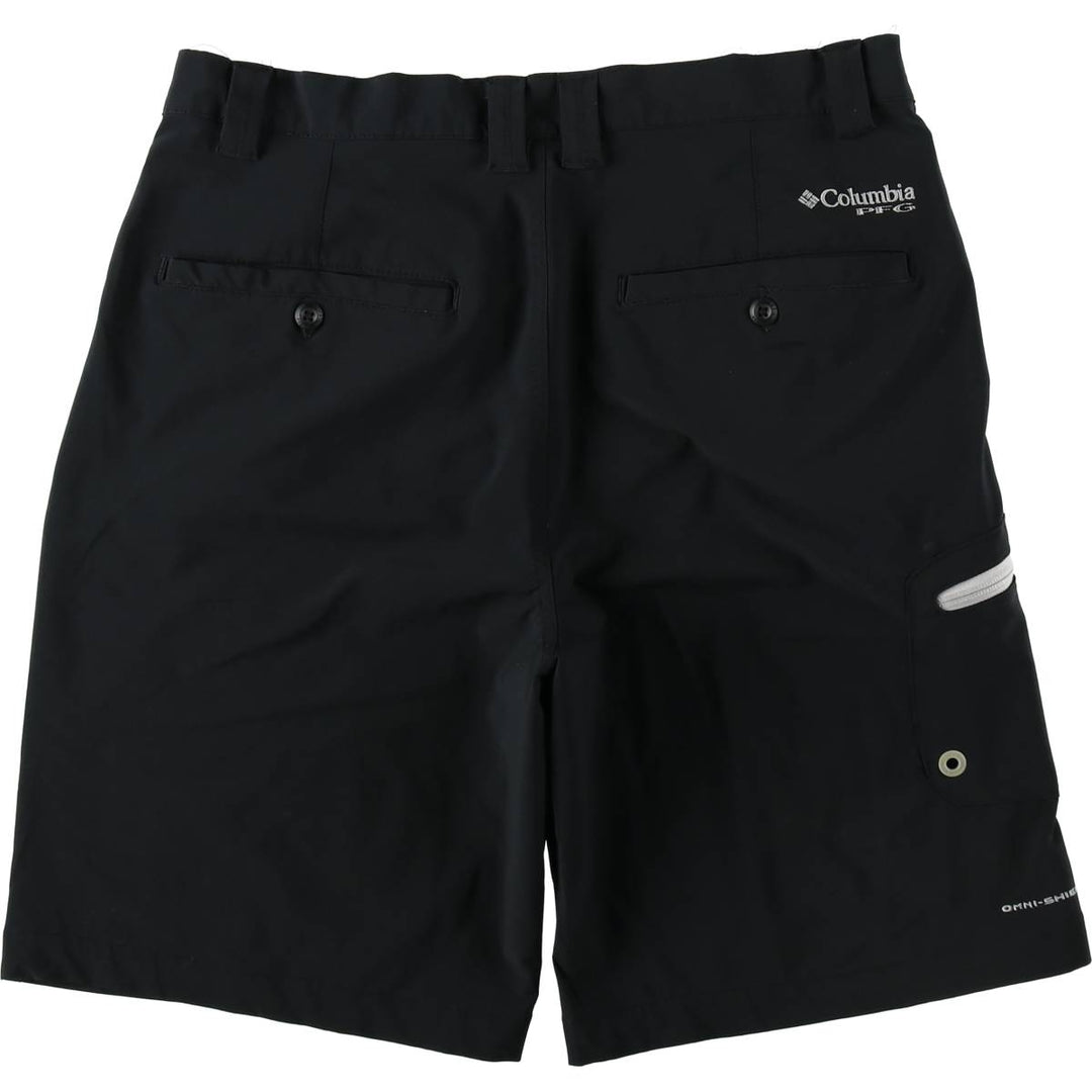 Columbia PFG OMNI-SHADE Fishing Nylon Shorts (Men's W35 equivalent) polyester black type Vintage Second Hand