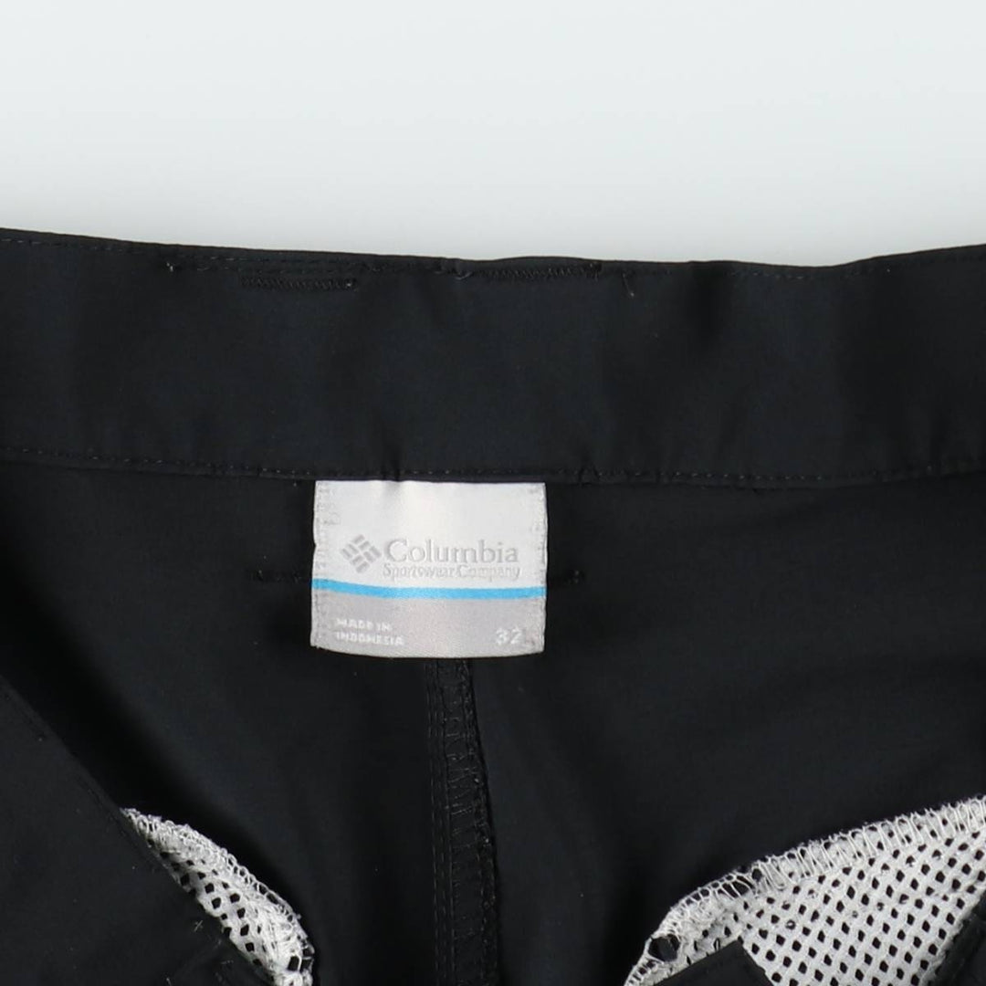 Columbia PFG OMNI-SHADE Fishing Nylon Shorts (Men's W35 equivalent) polyester black type Vintage Second Hand