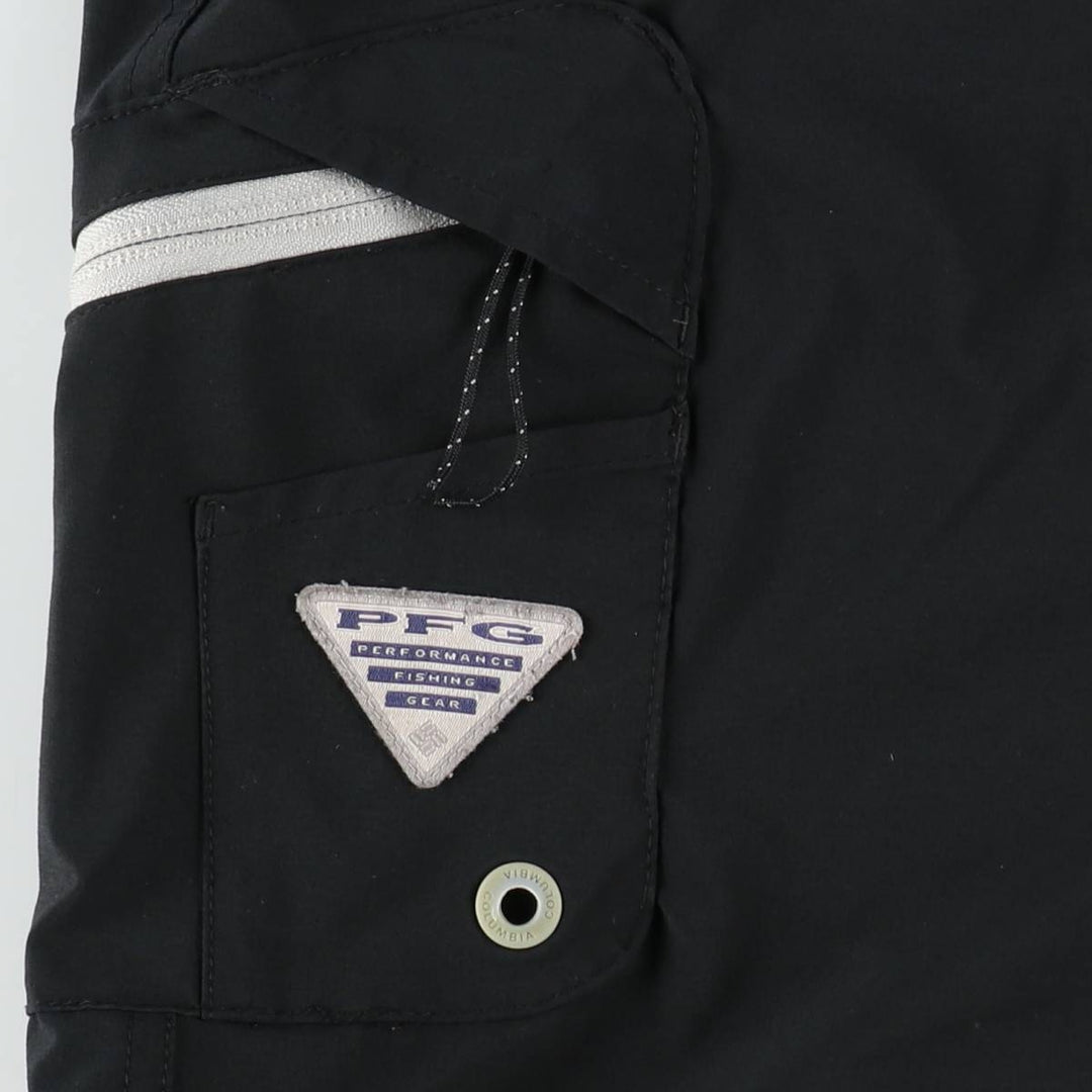 Columbia PFG OMNI-SHADE Fishing Nylon Shorts (Men's W35 equivalent) polyester black type Vintage Second Hand